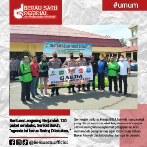POLRES BERAU MENGADAKAN KEGIATAN BANTUAN SOSIAL SEBAGAI RANGKAIAN MEMBANTU MASYARAKAT TERDAMPAK NAIKNYA BBM
