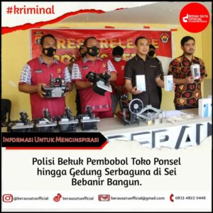 PEMBOBOL TOKO PONSEL BERHASIL DIRINGKUS SATRESKRIM POLRES BERAU
