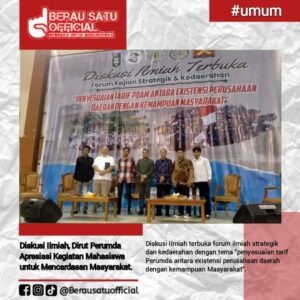 DIRUT PERUMDA APRESIASI KEGIATAN MAHASISWA UNTUK MENCERDASKAN MASYARAKAT