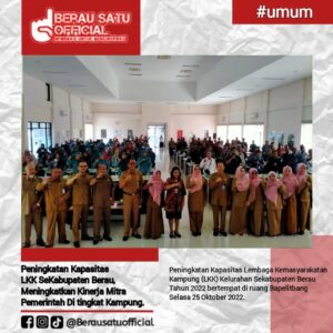 Peningkatan Kapasitas Lembaga Kemasyarakatan Kampung (LKK) Kelurahan Sekabupaten Berau Tahun 2022 bertempat di ruang Bapelitbang