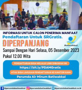 Perpanjangan Waktu Pendaftaran Program Pemasangan SR Gratis